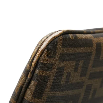 Pre-owned Fendi Zucca Khaki Brown Pvc Leather Shoulder Bag ()