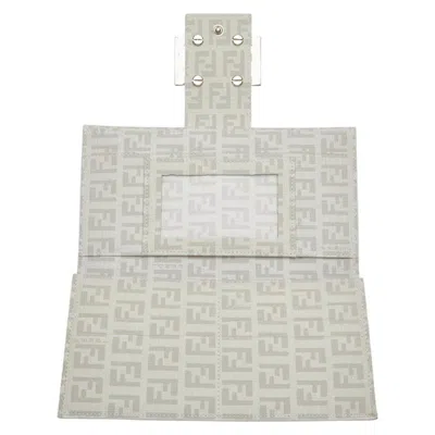 Pre-owned Fendi Zucchino White Pvc Long Wallet (bi-fold) ()
