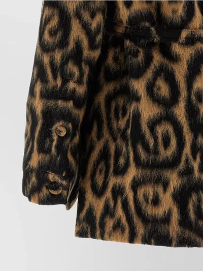 Fendi Animalier Jacket Coats And Trench Coats Beige In Brown