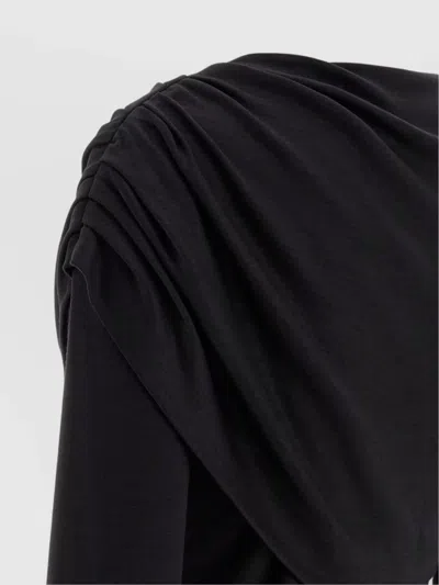 Isabel Marant Asymmetric Draped Long Sleeve Top In Black