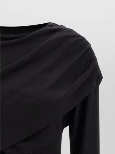 Isabel Marant Asymmetric Draped Long Sleeve Top In Black