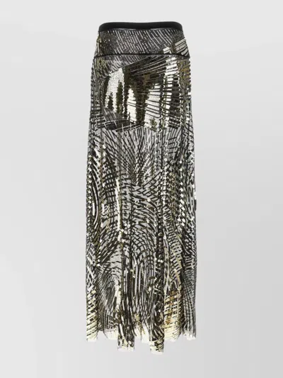 Pucci Semi-transparent Maxi Skirt Skirts Black In Black