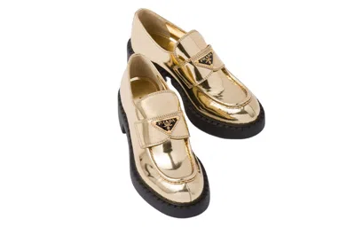 Prada (wmns)  Metallic Leather Loafers 'gold'