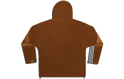 Adidas Originals X Ivy Park Crossover Teddy 4all Half Zipper Hooded Pullover Fleece Sports Jacket Co In Brown