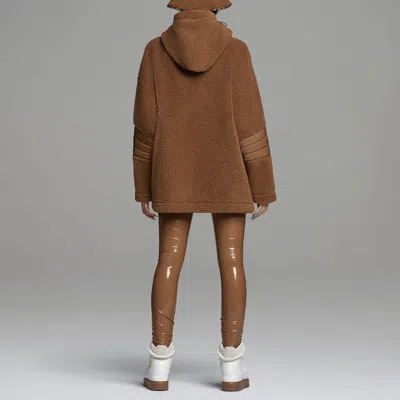 Adidas Originals X Ivy Park Crossover Teddy 4all Half Zipper Hooded Pullover Fleece Sports Jacket Co In Brown