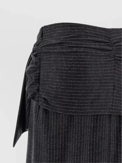 Isabel Marant Womens Anthracite Atrium Reilly Pinstripe Wool-blend Midi Skirt In Black