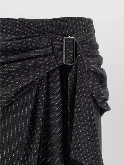 Isabel Marant Womens Anthracite Atrium Reilly Pinstripe Wool-blend Midi Skirt In Black