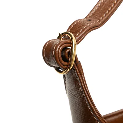 Pre-owned Gucci Beige Brown Pvc Leather Handbag Shoulder Bag ()