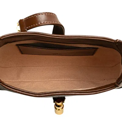 Pre-owned Gucci Beige Brown Pvc Leather Handbag Shoulder Bag ()