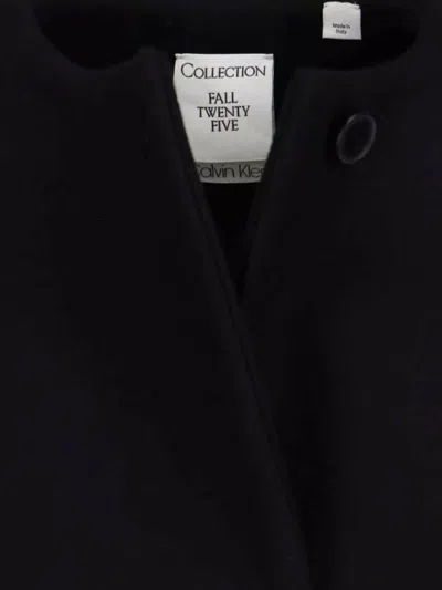 Calvin Klein Long Tailored Jacket Side Pockets In Black