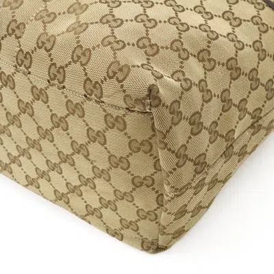 Pre-owned Gucci Beige Khaki Red Color Gg Canvas Leather Shoulder Bag Tote Bag ()