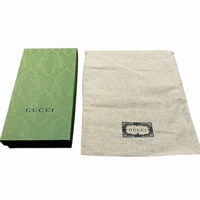 Pre-owned Gucci Beige Pink Beige Canvas Leather Long Wallet (bi-fold) () In Multi