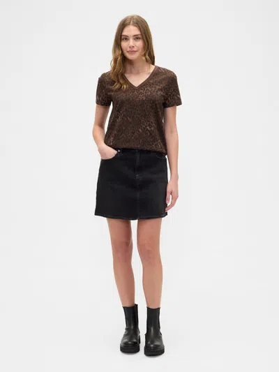 Gap Factory Favorite Print V-neck T-shirt In Brown