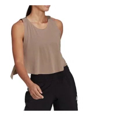 Adidas Originals (wmns) Adidas Studio Novelty Reversible Back-to-front Tank Top 'brwon' In Brown