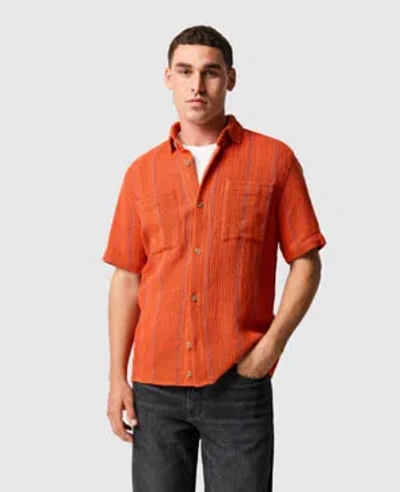 Rodd & Gunn Point Break Regular Fit Short Sleeve Shirt In Orange