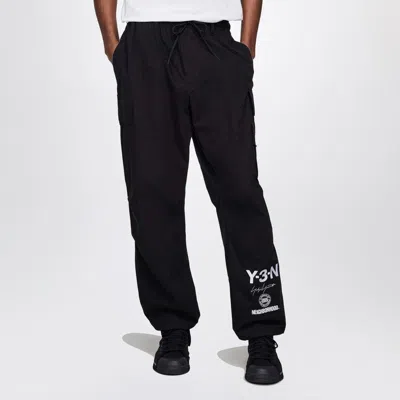 Adidas Y-3 X Neighborhood Black Cotton-blend Trousers In Black