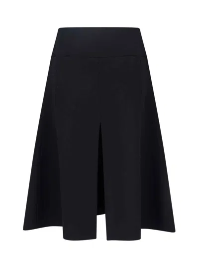 Alaïa Alaia Stretch Wool Slit Skirt In Black
