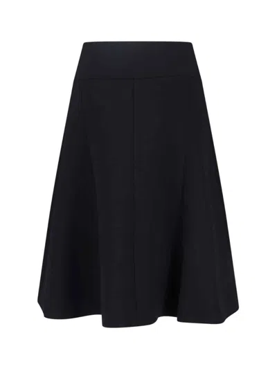 Alaïa Alaia Stretch Wool Slit Skirt In Black