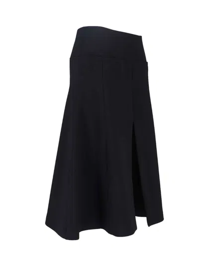 Alaïa Alaia Stretch Wool Slit Skirt In Black