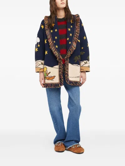 Alanui Cardigan Collab The Little Prince In Jacquard Knit In Multi