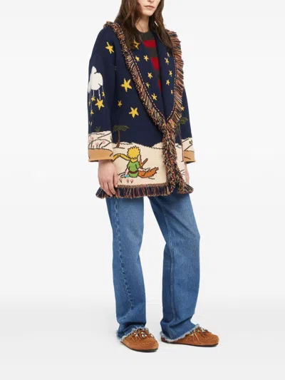 Alanui Cardigan Collab The Little Prince In Jacquard Knit In Multi