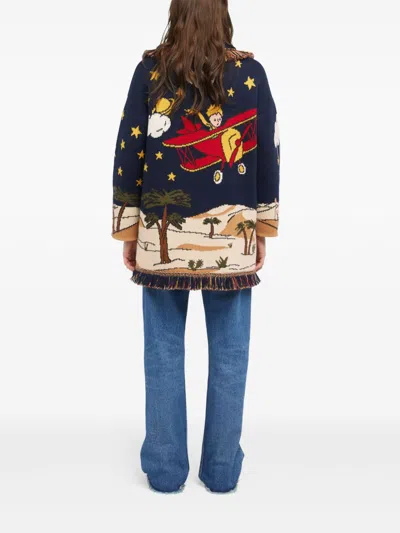 Alanui Cardigan Collab The Little Prince In Jacquard Knit In Multi