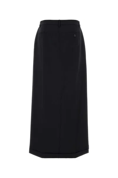 Alexander Wang Logo-embroidered Pencil Skirt In Black
