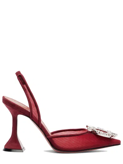 Amina Muaddi Scarpe Con Tacco Begum In Rete Rosso Tiziano  Donna In Multi