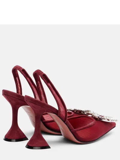 Amina Muaddi Scarpe Con Tacco Begum In Rete Rosso Tiziano  Donna In Multi