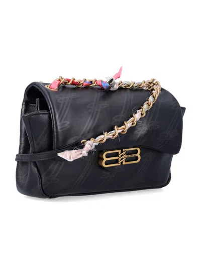 Balenciaga Printed Leather Mini Darling Shoulder Bag In Black