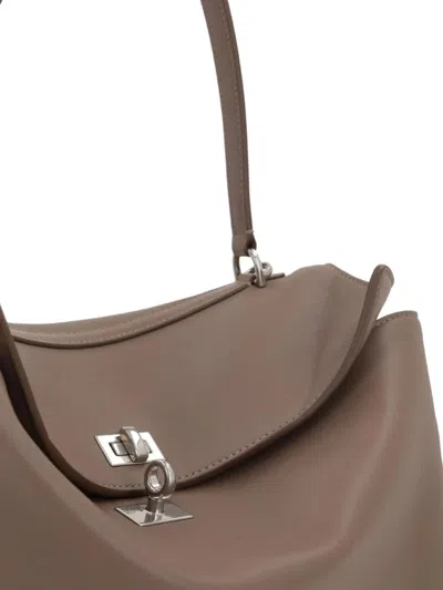 Balenciaga Medium Rodeo Bag In Taupe Smooth Calfskin Women In Purple