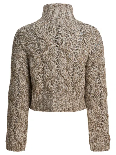 Brunello Cucinelli Beige Wool Blend Knitwear In Brown