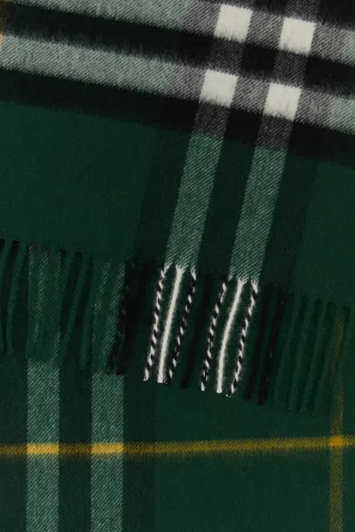 Burberry Embroidered Cashmere Scarf In Green