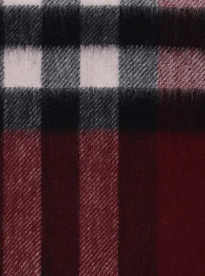 Burberry Red Giant Check Cashmere Scarf In Burgundy