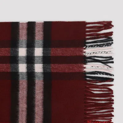 Burberry Red Giant Check Cashmere Scarf In Burgundy