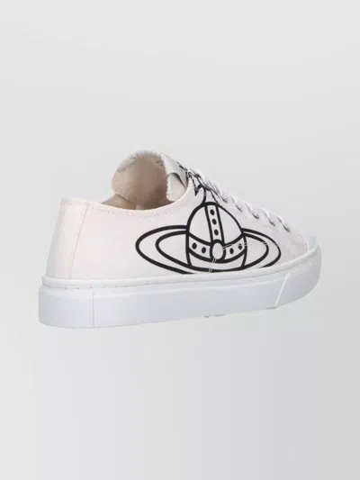 Vivienne Westwood Minimalist White Sneakers With Smooth Silhouette In White