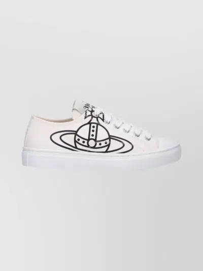 Vivienne Westwood Minimalist White Sneakers With Smooth Silhouette In White