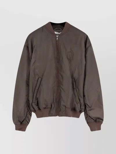 Ih Nom Uh Nit Padded Bomber Jacket Featuring Ribbed Cuffs In Brown