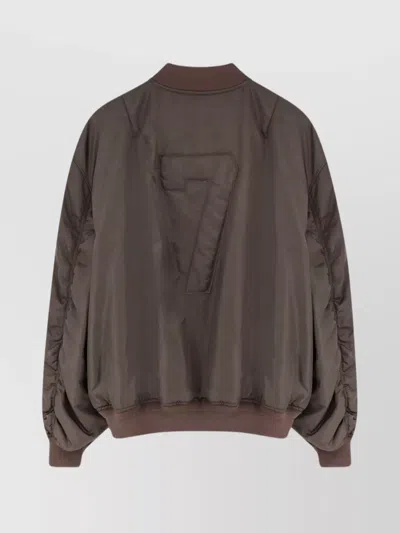 Ih Nom Uh Nit Padded Bomber Jacket Featuring Ribbed Cuffs In Brown