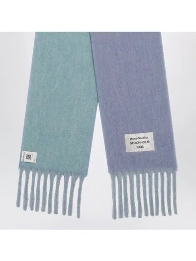 Acne Studios Bicolor Alpaca Scarf Fringed Edges In Multi