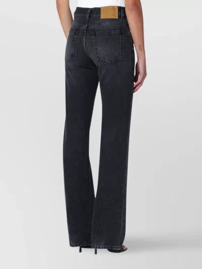 Haikure High-rise Wide-leg Star Denim Trousers In Blue