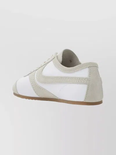 Dries Van Noten Low-profile Premium Leather And Suede Sneakers In Neutral