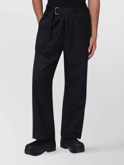 Oamc Wool Blend Trousers Featuring Side Pockets In Black