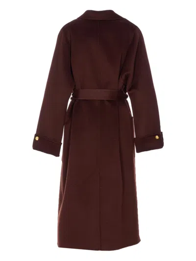 Elisabetta Franchi Coat Made Of Wool Blend Fabric In Brown