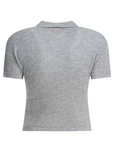 Guest In Residence Grey Cashmere Polo Shirt In Gray