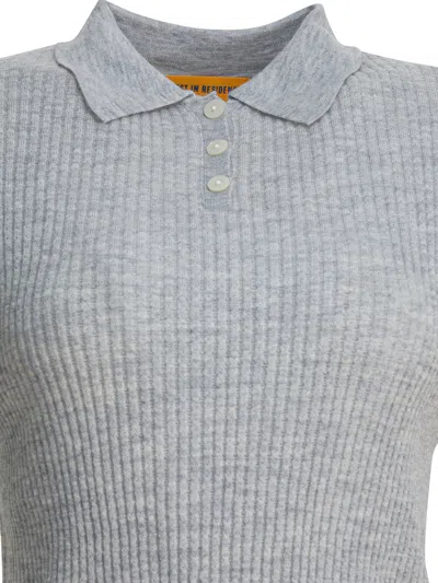 Guest In Residence Grey Cashmere Polo Shirt In Gray