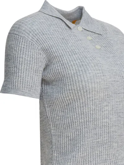 Guest In Residence Grey Cashmere Polo Shirt In Gray