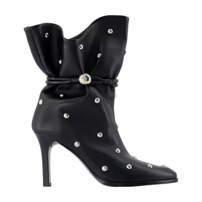 Isabel Marant 90mm Lolya Studded Leather Boots In Black