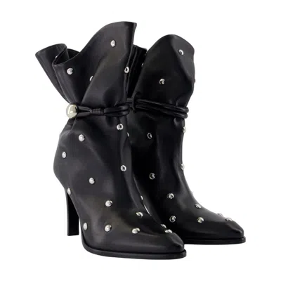 Isabel Marant 90mm Lolya Studded Leather Boots In Black