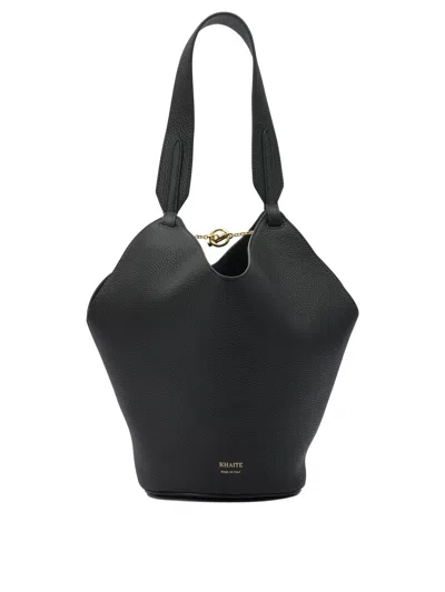 Khaite Lotus Chain Detailed Mini Tote Bag In Black